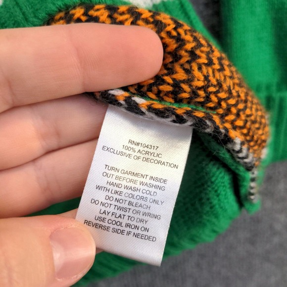 Allison Brittney Women's Sweater Green Size M Knit Penguin Winter Christmas - Picture 12 of 12